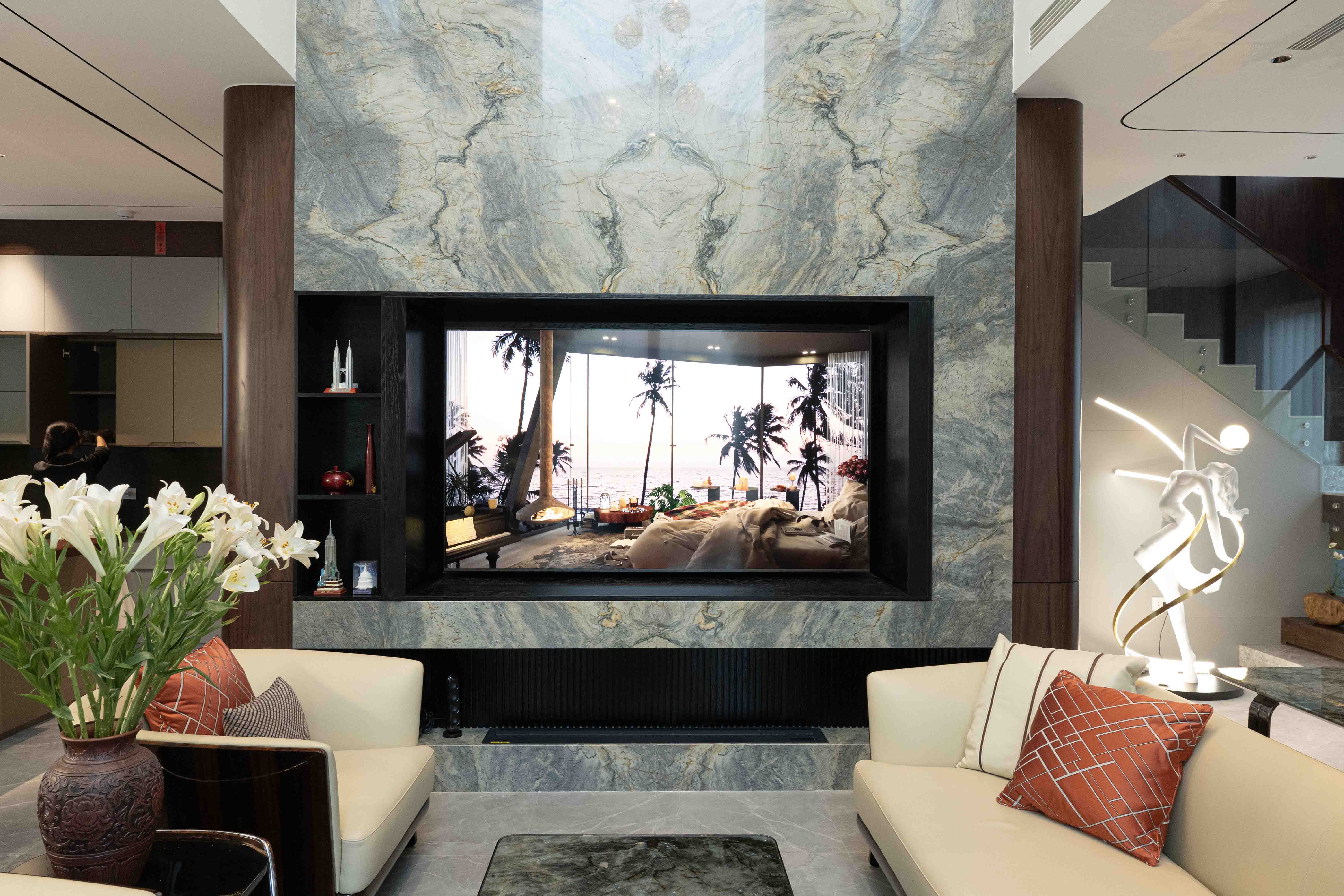 Phòng khách phong cách Modern Luxury tại Vinhomes Green Villas